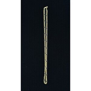 Vintage 14K Gold Plated Figaro Chain Necklace – 18” – Classic Unisex Style